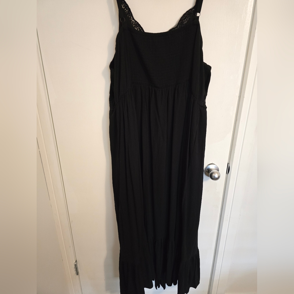 Torrid Black Maxi Dress with Lace Waist Insert 4x - Picture 5 of 7